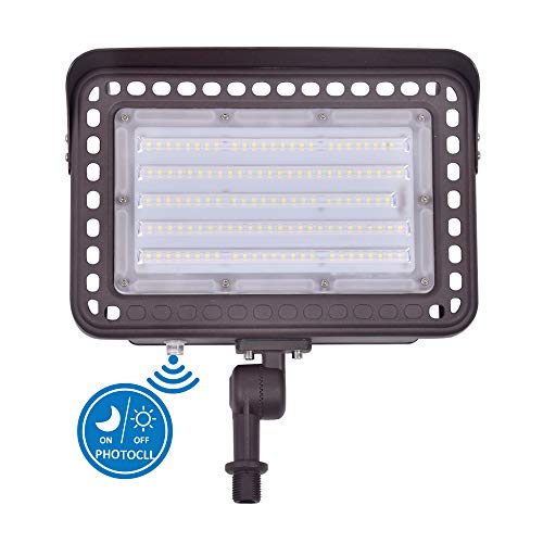 Product Cover LED Outdoor Flood Light with Knuckle Mount, Dusk-to-Dawn Photocell Sensor, 100W (1000W Eqv.) AC100-277V 12,000Lms 5000K Daylight, CRI90+, IP65 Waterproof for Wall Light Security Backyard Area