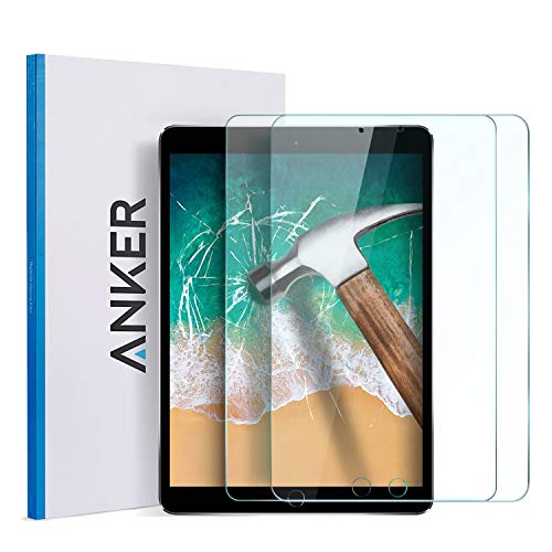 Product Cover Anker New iPad 9.7 in (2018/2017) Screen Protector(2 Pack), Anker Tempered Glass Screen Protector with Anti-Scratch, Easy to Clean, Easy Installation