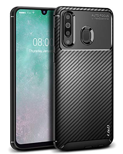 Product Cover J&D Case Compatible for Galaxy M30 Case, [Carbon Fiber Pattern] [Drop Protection] Shock Resistant TPU Slim and Anti-Scratch Soft Case for Samsung Galaxy M30 Bumper Case - [Not for Galaxy M20 / M10]