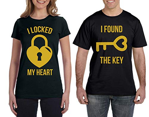 Product Cover Retta I Locked My Heart & I Found The Key Men's & Women's Matching Couples T-Shirt Set