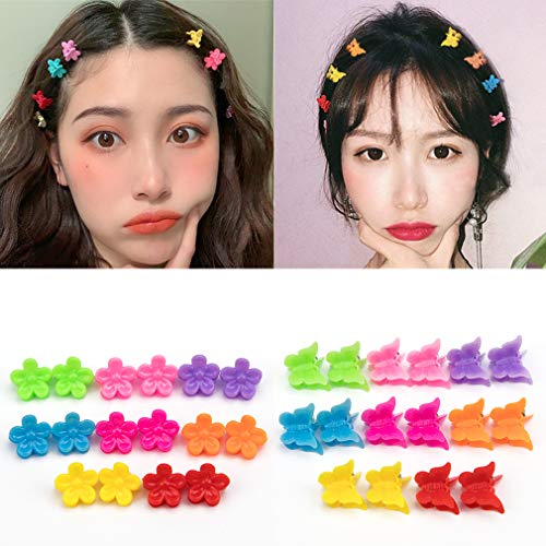Product Cover 200Pcs Mini Claw Clips,Assorted Color Butterfly Flower Shape Hair Clips Candy Colors Hair Clips For Women Hair Accessories Clips