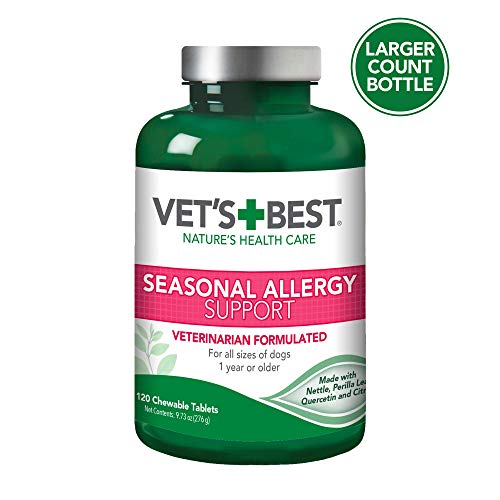 Product Cover Vet's Best Seasonal Allergy Relief | Dog Allergy Supplement | Relief from Dry or Itchy Skin | 120 Chewable Tablets