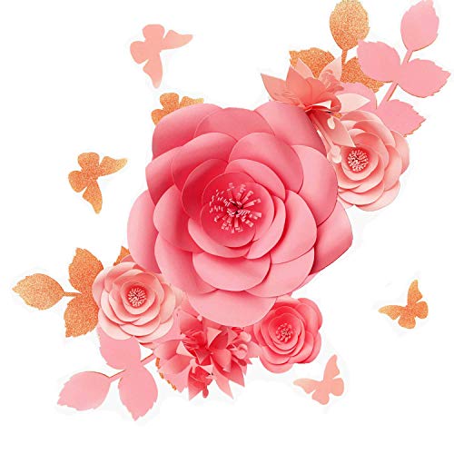 Product Cover Fonder Mols 3D Paper Flowers Decorations for Wall (Blush Pink, Set of 16), Paper Flower Backdrop, Nursery Decor, Giant Paper Flowers, Wedding Centerpiece