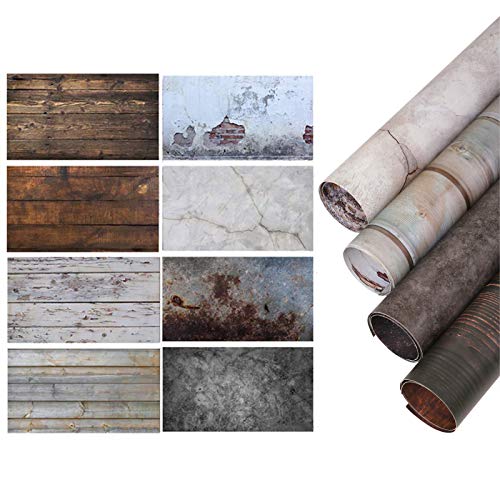 Product Cover Selens 22x35Inch 2-in-1 Food Photography Wooden Background 4pcs Paper for Photographers, Foodies, Gourmet Bloggers, Cosmetic Sellers, Online Stores Product Photography, Life Photos and More