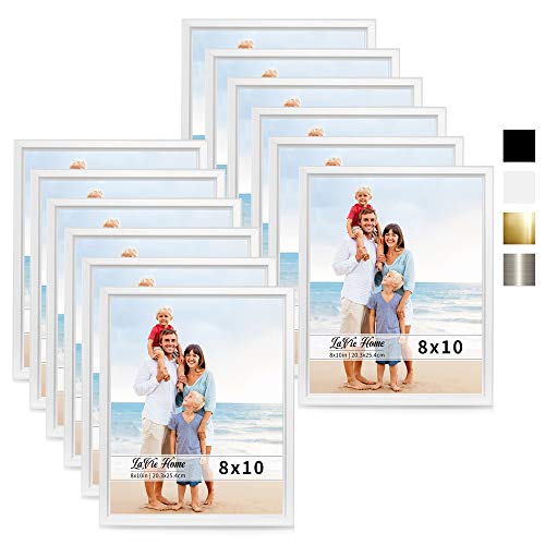 Product Cover LaVie Home 8x10 Picture Frames (12 Pack, White) Simple Designed Photo Frame with High Definition Glass for Wall Mount & Table Top Display, Set of 12 Classic Collection