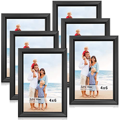 Product Cover LaVie Home 4x6 Picture Frames (6 Pack, Black) Simple Designed Photo Frame with High Definition Glass for Wall Mount & Table Top Display, Set of 6 Classic Collection