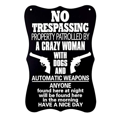 Product Cover WaaHome Funny No Trespassing Signs Private Property Sign, 7.8''X11.8'' Safety & Privacy Warning Sign
