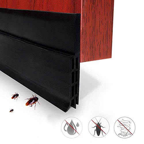 Product Cover TIMESETL Draft Excluder Strip,Self Adhesive Door Seal Strip for Noise, Insect, Dust, Windproof (Black / 2