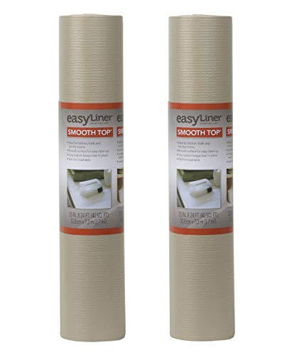 Product Cover Duck 281873 Smooth Top EasyLiner Non-Adhesive Shelf and Drawer Liner 20-Inch x 24-Foot, Taupe, 2 Rolls