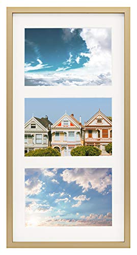 Product Cover Frametory, 7x14 Gold Picture Frame - Fits 3-4x6