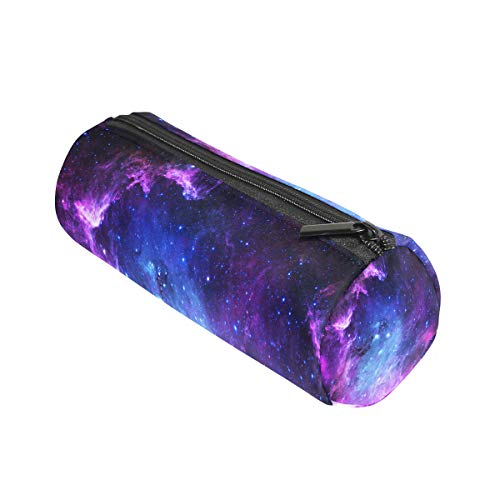 Product Cover Wamika Purple Blue Galaxy Nebula Pencil Pen Bag Case, Star Space Women Makeup Bag Cosmetic Storage Pouch Holder Box Organizer Office Supply