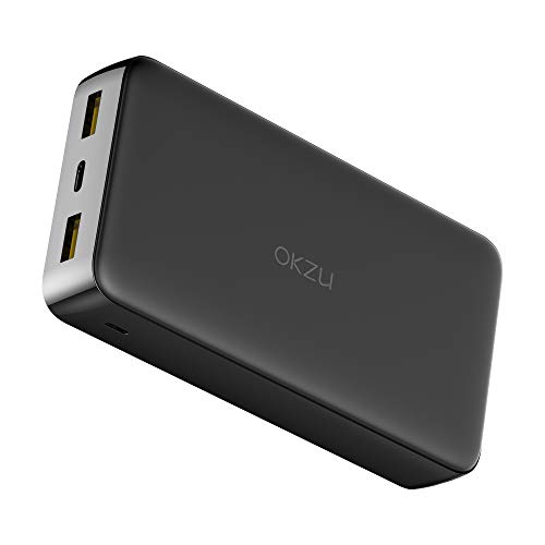 Product Cover 20000mAh Quick Charge 3.0 Portable Charger, 18W PD USB C Power Bank, OKZU Portable External Battery Pack for iPhone Xs/XS MAX/XR, Galaxy S9/S8, Google Pixel 3, Nintendo Switch etc. (Black)