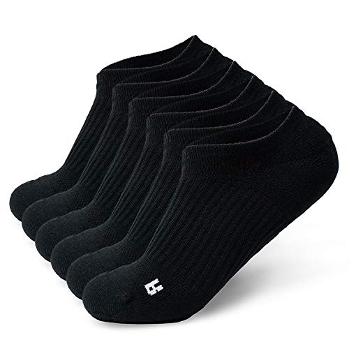 Product Cover Time May Tell No Show Athletic Running Socks Low Cut Moisture Wicking Cushion Socks for Men&Women 3 Pack（US Size 5~9,Black）