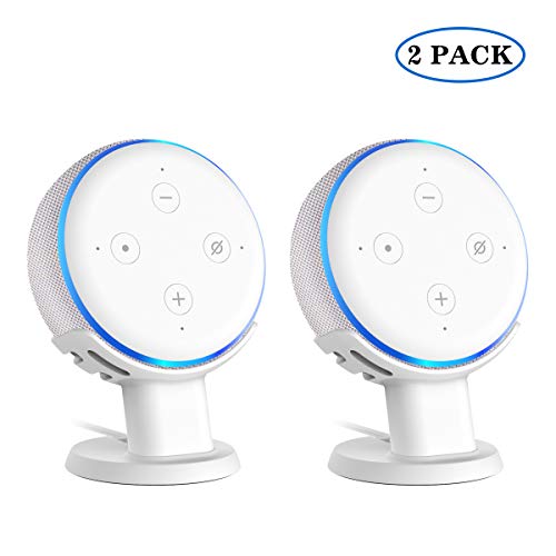 Product Cover SPORTLINK Table Stand for Dot 3rd Gen Improves Sound Audibility and Appearance - A Must Have Mount Holder Stand for Echo Dot 3rd Gen (white-2pack)
