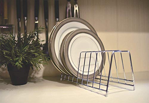 Product Cover Levon Stainless Steel Plate Rack | Dish Rack | Plate Stand | Dish Stand | Lid Holder Utensil Rack for Kitchen - 12 Sections| with Anti-Rust Nano Coating
