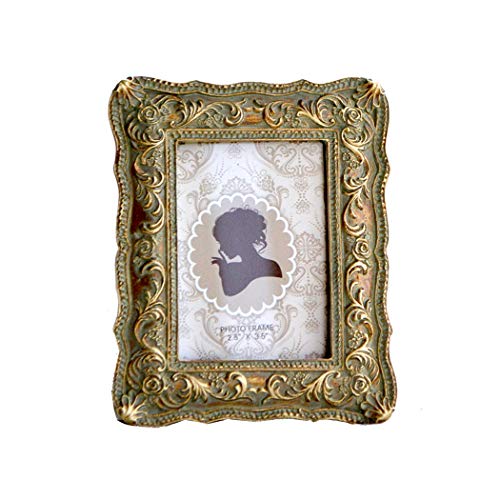 Product Cover CISOO Vintage Picture Frame 2.5x3.5 Antique Photo Frame Table Top Display and Wall Hanging Home Decor (Bronze with Green Rust)