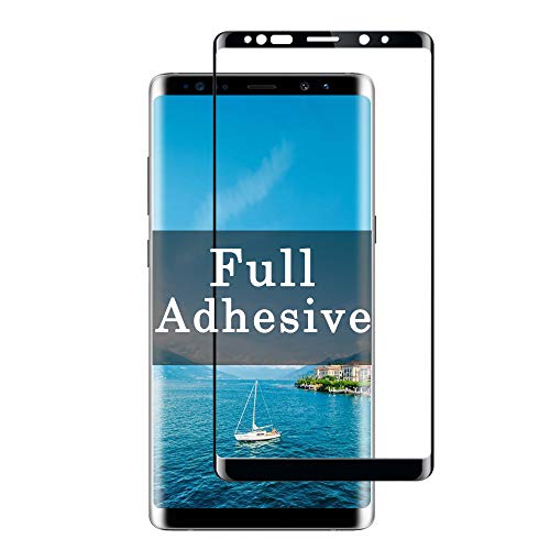 Product Cover 【Full Glue Adhesive】 Galaxy Note 8 Screen Protector Compatible with Samsung Note8 Tempered Glass 【9H Hardness】【Case Friendly】【3D Curved】 De Gaxaly Glaxay 8Note Protective Phone Temper Film (Black)