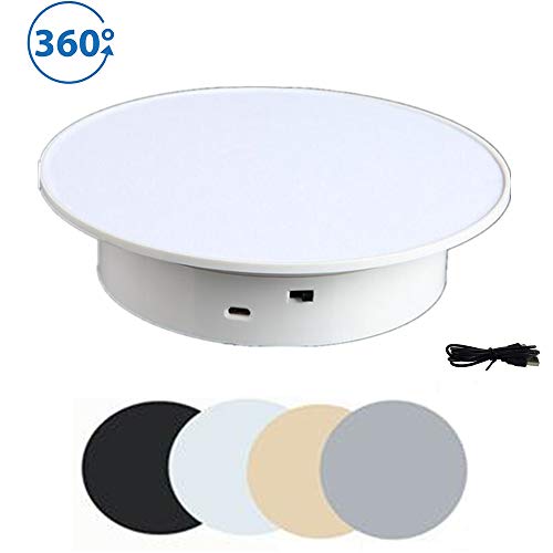 Product Cover White Display 360 Degree Electric Turntable 7.78inDiameter jewelry, watches, model, for Small Product Display
