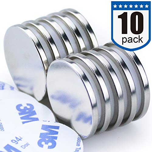 Product Cover DIYMAG Powerful N52 Neodymium Disc Magnets, Strong, Permanent, Rare Earth Magnets. Fridge, DIY, Building, Scientific, Craft, and Office Magnets - 1.26 inch x 1/8 inch, Pack of 10