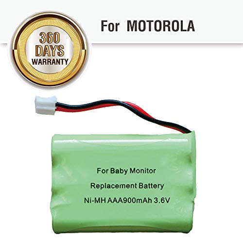 Product Cover 900mAh Replacement Battery for Motorola Baby Monitor 3.6V Ni-MH Battery MBP18 MBP26 MBP27T MBP33 MBP35S MBP36 MBP41 MBP43 MBP622 MBP667CONNECT MBP668 MBP843 MBP853CONNECT, Not Compatible with MBP36S