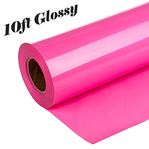 Product Cover guangyintong Adhesive PVC Heat Transfer Vinyl Roll 12 Inch X 10 Feet Glossy (Pink)