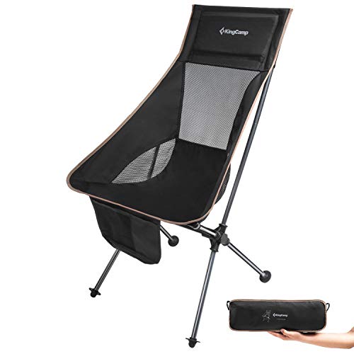 Product Cover KingCamp Ultralight Compact High Back Folding Chair with Headrest and Carry Bag, Only 3.2 lbs