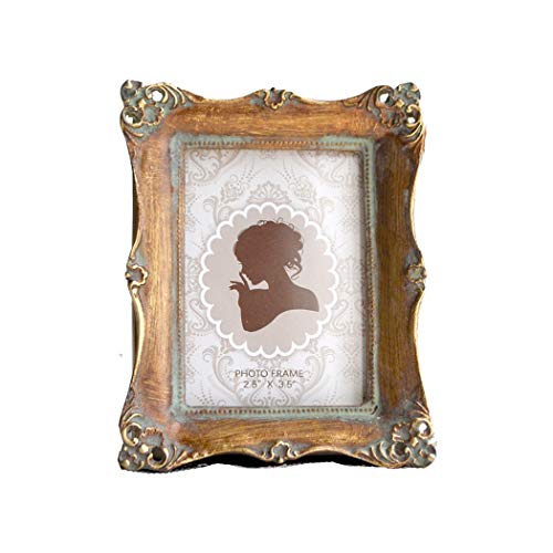 Product Cover CISOO Vintage Picture Frame 2.5x3.5 Antique Photo Frame Table Top Display and Wall Hanging Home Decor (Bronze)