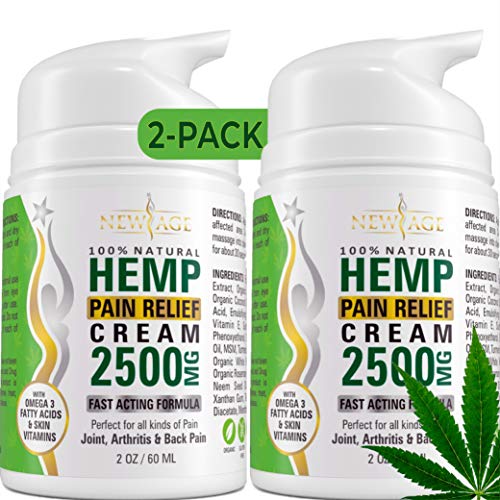 Product Cover (2-Pack) Hemp Cream Pain Relief by New Age - Natural Hemp Extract Cream for Arthritis, Back Pain Muscle Pain Relief - Efficient Inflammation Cream & Carpal Tunnel Relief - Made in USA - Good for Skin