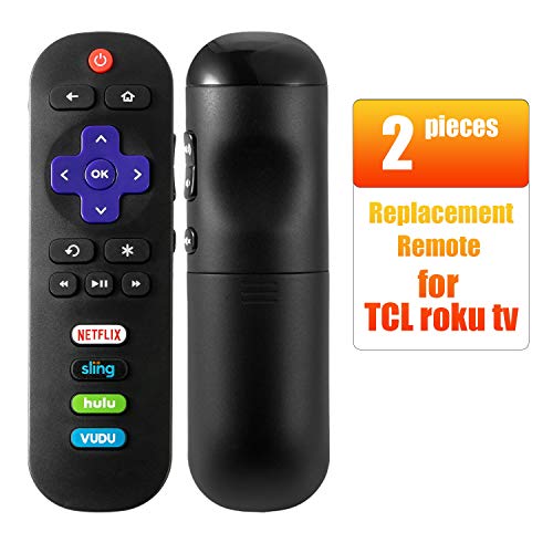 Product Cover Pack of 2 Remote Control for TCL Roku TV Smart TV RC280 55UP120 55us57 55S401 32S3850 40FS3800 48FS3700 32S3800 48FS4610R 55FS4610R 40FS4610R with Netflix Sling HULU VUDU Keys 2017 2018 TCL tv roku