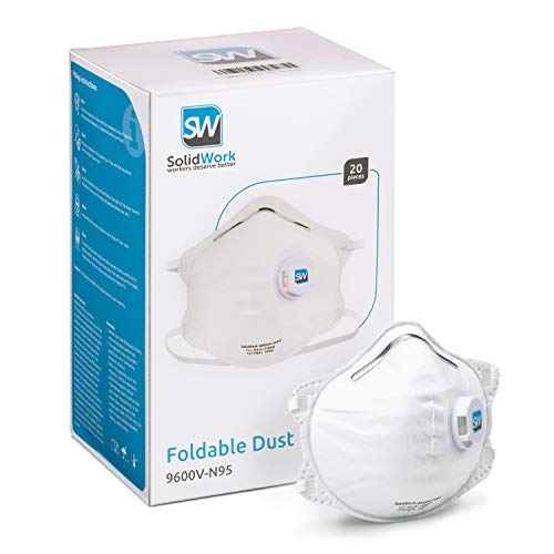 Product Cover SolidWork N95 dust masks in 5, 10 or 20 pieces a box, foldable respirator mask with superior face fitting, face mask for dust