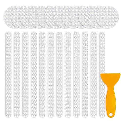 Product Cover UNC7E 24PCS Non-Slip Strip Stickers(Free Scraper Plus), Anti Slip Grip Stickers Waterproof Non Slip Strips Pad Bathtub Flooring Safety Tape Mat for Bath Tubs, Pools, Stairs, Indoor, Outdoor