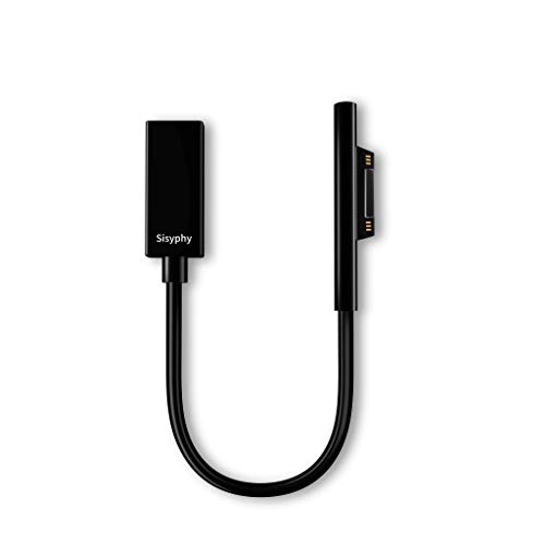 Product Cover Sisyphy Surface PD Charger Cable, Connect to Female USB-C Connector Black Cord, Works with a 45W 15V USBC Power Charger and a USBC to USBC Cable for Microsoft Surface pro6 pro5 pro4 pro3 Laptop Book