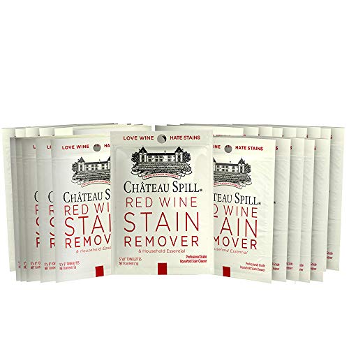 Product Cover Chateau Spill Red Wine Stain Remover Wipes (25 Pack of Individual Wipes) | Wine Stain Remover for Clothes | Fabric Stain Remover | Gets The Red Out | Great Wine Accessories