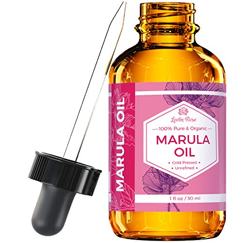 Product Cover Marula Oil by Leven Rose Pure Organic, Extra Virgin, Cold Pressed, All Natural Face, Dry Skin and Body Moisturizer and Damaged Hair Treatment 1 oz