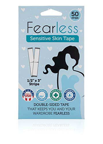 Product Cover Fearless Tape - Sensitive Skin - Women's Double Sided Tape for Clothing and Body, Transparent Clear Color for All Skin Shades, 50 Count