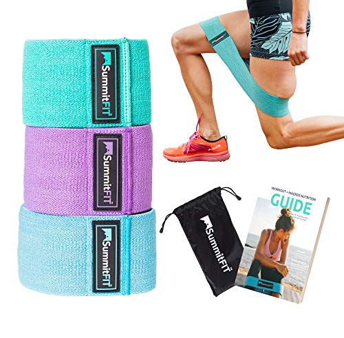 Product Cover SummitFIT Resistance Bands for Legs and Butt, Fabric Booty Bands, Hip Bands, Glute Bands, Resistance Bands Set, Booty Bands for Women, Exercise Resistance Bands, Free Guide & Carry Case - Colorado USA