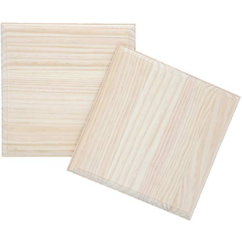 Product Cover Bright Creations Unfinished Wood Square Plaques for DIY Crafts (2 Pack), 7 Inches