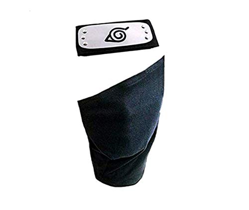 Product Cover Master Online Naruto Headband, Leaf Village Headband and Unisex Hatake Kakashi Cosplay Mask Veil