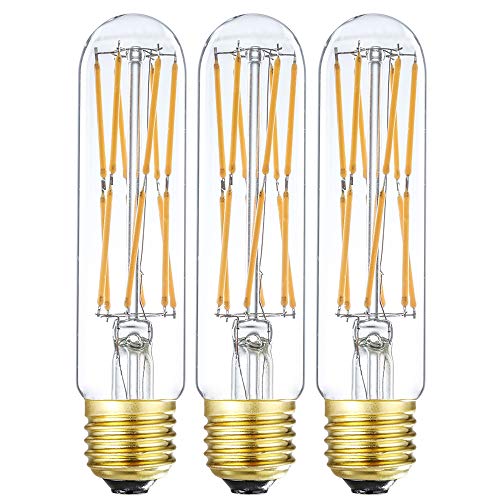 Product Cover LEOOLS T10 Led Bulbs,12W Dimmable Tubular Bulb,100 Watt Incandescent Bulb Equivalent Edison Vintage LED Filament Light Bulb,E26,2700K Warm White,Clear Glass,for Cabinet Display Cabinet etc,3 Pack.