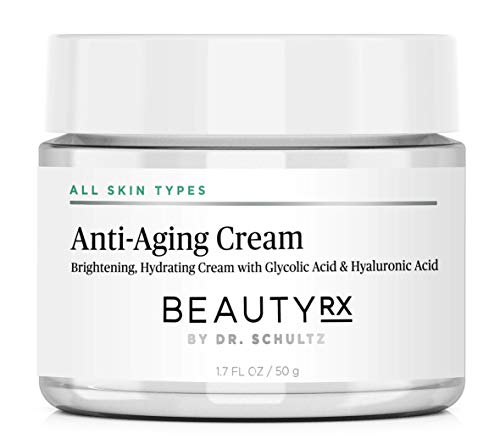 Product Cover Dr. Schultz BeautyRx Anti Aging Face Cream for Fine Lines, Wrinkles & Dark Spots with 5% Glycolic & Hyaluronic Acid. Best Brightening Facial Night Moisturizer for Women & Men 1.7 oz