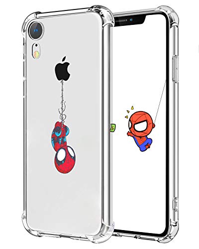 Product Cover Logee TPU Spider Funny Cute Cartoon Clear Case for iPhone XR 6.1