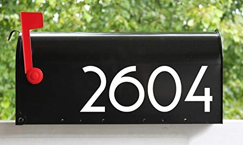 Product Cover White - Modern Contemporary Mailbox Numbers - - 3