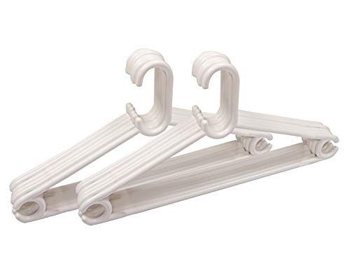 Product Cover Kuber Industries Supreme Hanger Plastic 12 Pieces Hanger Set for Wardrobe (White), CTKTC6809