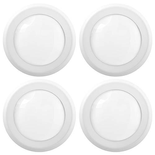 Product Cover Sunco Lighting 4 Pack 5 Inch / 6 Inch Flush Mount Disk LED Downlight, 15W=100W, 3000K Warm White, 1050LM, Dimmable, Hardwire 4/6