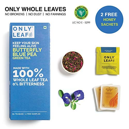Product Cover Butterfly Pea Green Tea 27 Tea Bags (25 Tea Bags + 2 Free Exotic Samples + 2 Free Honey Sachets)