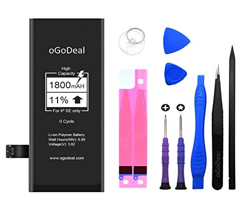 Ogodeal High Capacity Battery Compatible For Iphone Se Battery Replacement 1800mah With Repair Tool Kit Battery Adhesive And Instructions