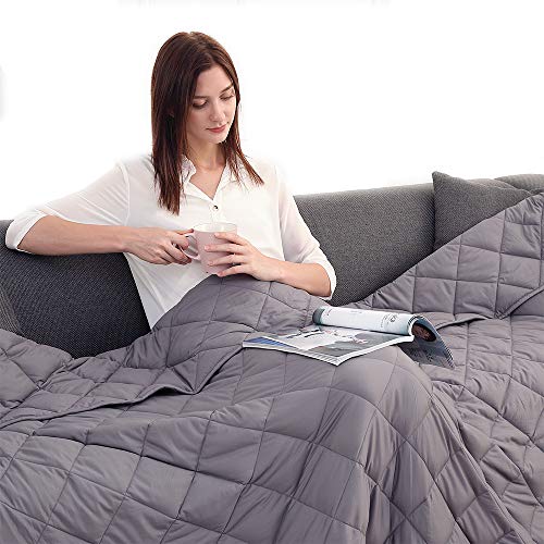 Product Cover Esinfy Weighted Blanket Sofa Blanket Breathable Fabric | Improve Sleep Quality | 100% Cotton (Grey, 48