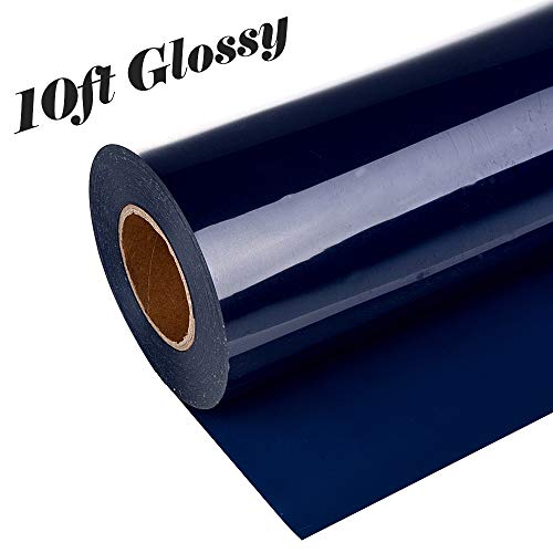 Product Cover guangyintong Adhesive PVC Heat Transfer Vinyl Roll 12 Inch X 10 Feet Glossy (Navy)