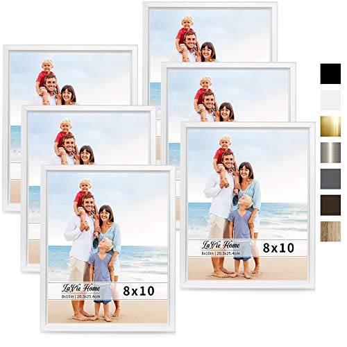 Product Cover LaVie Home 8x10 Picture Frames (6 Pack, White) Simple Designed Photo Frame with High Definition Glass for Wall Mount & Table Top Display, Set of 6 Classic Collection