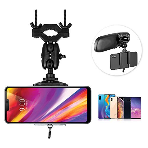 Product Cover Linkstyle Car Phone Holder Rearview Mirror Mount Stand Holder Cradle for iPhone XR XS Max X 8 8 Plus 7 7 Plus SE 6s Samsung Galaxy Note S9 S8 LG Huawei Google Nexus Sony Nokia and More (Black-Updated) ...